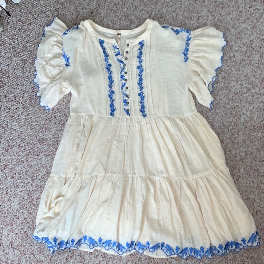 Free people ruffled and embroidered sundress